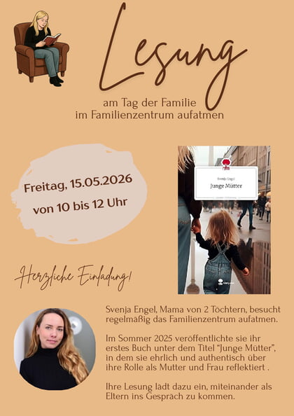 Lesung des Buches Junge Mütter von Svenja Engel von 10 bis 12 Uhr im aufatmen