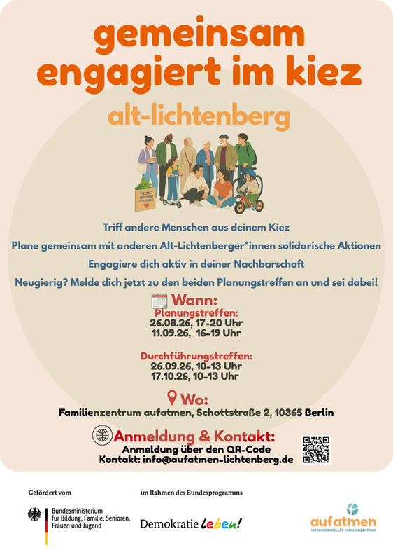 Flyer zum Projekt Gemeinsam engagiert im Kiez